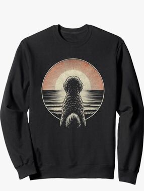 Labradoodle Lovers LS Tee! Retro Look Sunset Theme Unisex XL